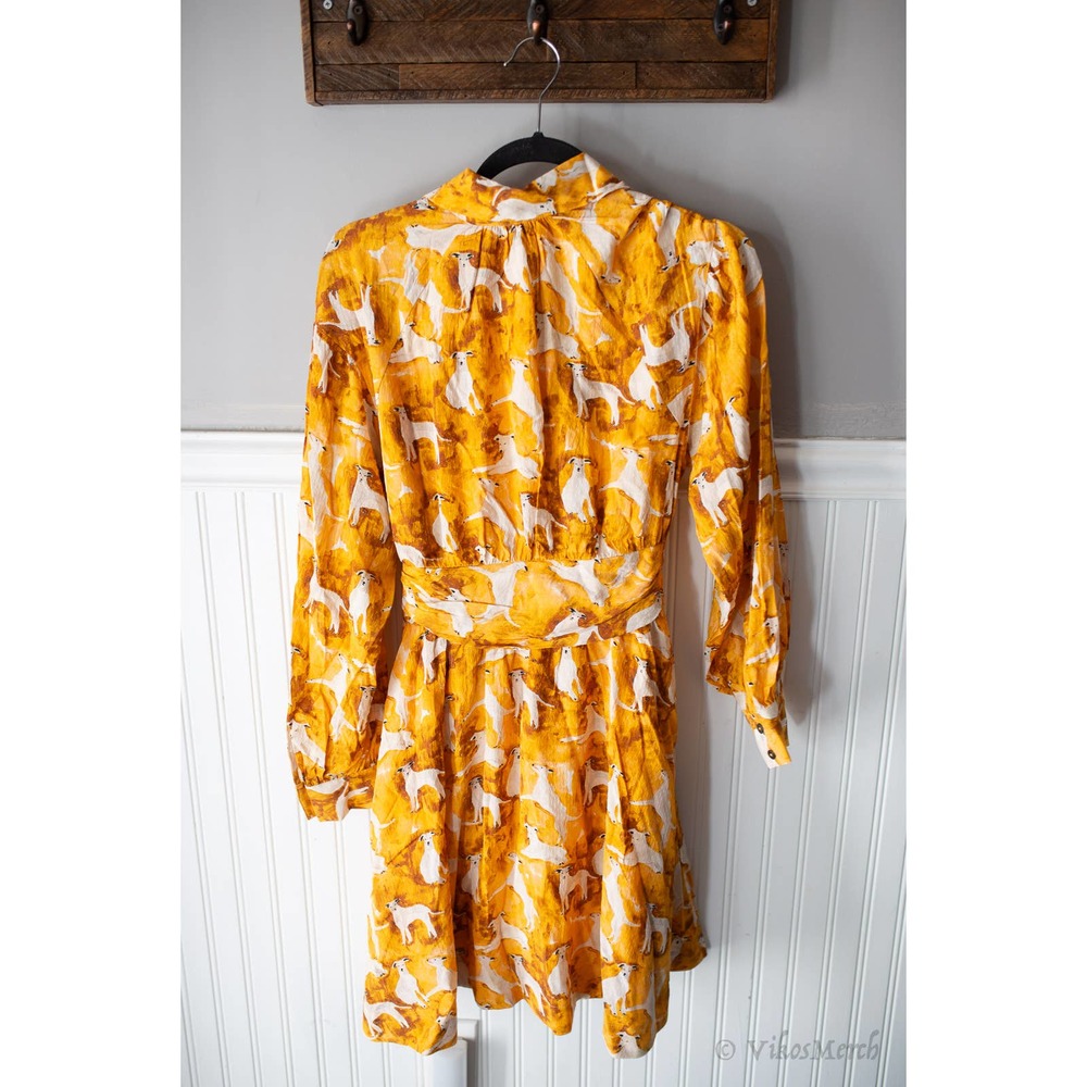 Anthropologie Maeve Mini Shirt dress Anthropologie Dog Print Medium NWT - Picture 4 of 4